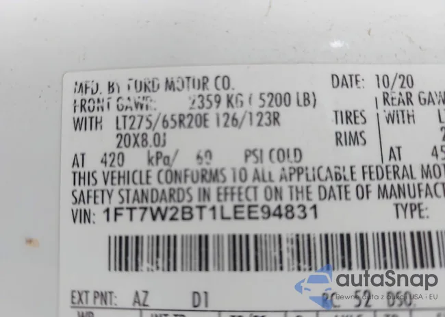 1FT7W2BT1LEE94831: 43004716