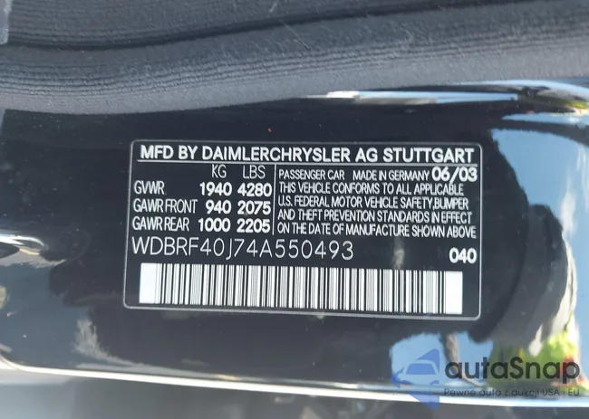 WDBRF40J74A550493: 43004832