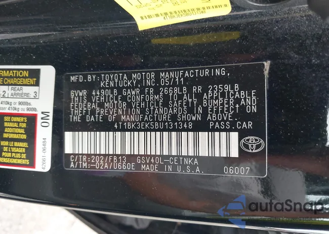 4T1BK3EK5BU131348: 43004833