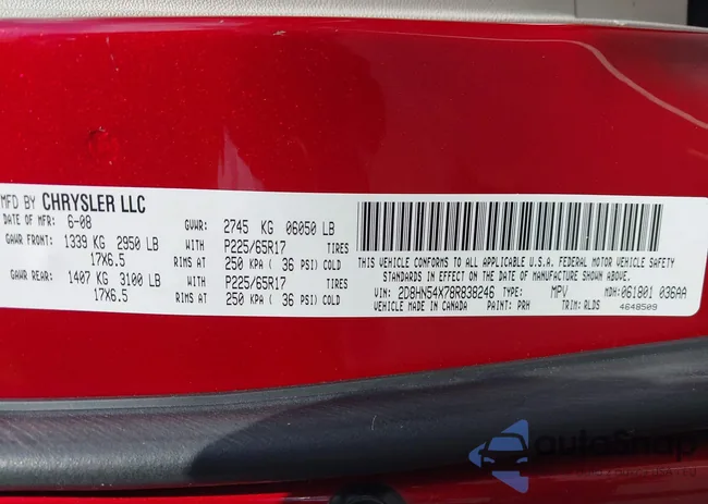 2D8HN54X78R838246: 43004869