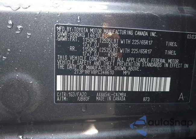 2T3P1RFV8PC348610: 43004882