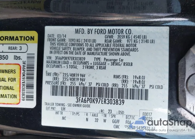 3FA6P0K97ER303839: 43003919