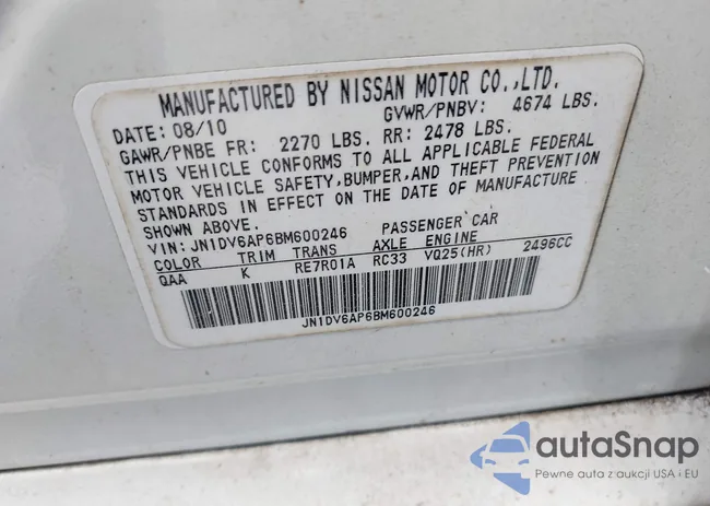 JN1DV6AP6BM600246: 43004071