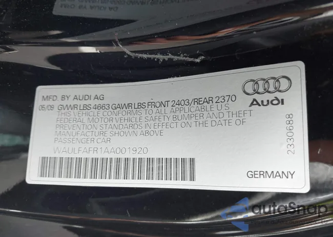 WAULFAFR1AA001920: 43004083