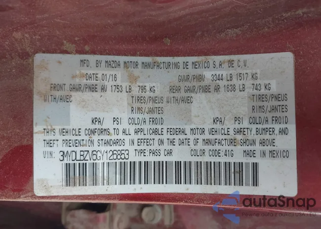 3MYDLBZV6GY126853: 43004101