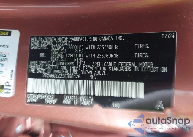 2T2AGCEZ2SC066126: 43004128