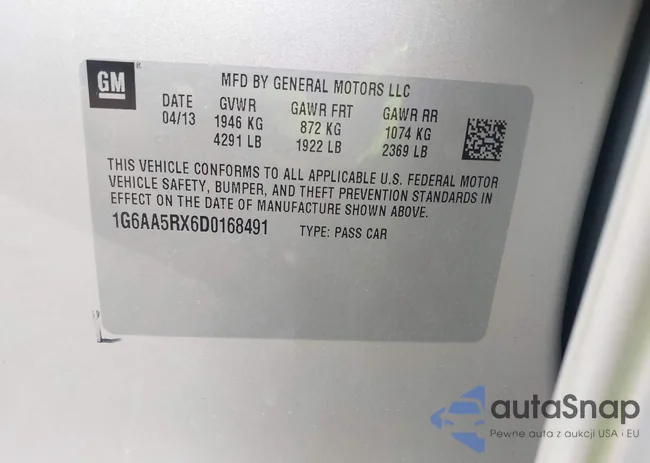 1G6AA5RX6D0168491: 43004190