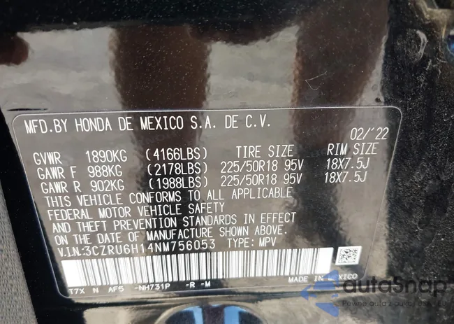 3CZRU6H14NM756053: 43004202