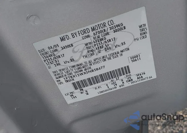 1FTRX12WX5NB58477: 43004268