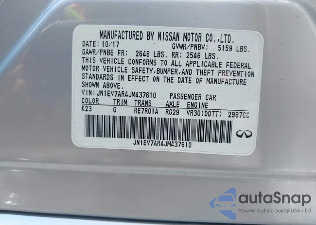 JN1EV7AR4JM437610: 43005334