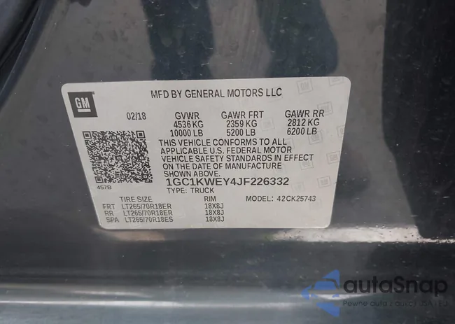 1GC1KWEY4JF226332: 43005336