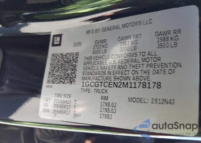 1GCGTCEN2M1178178: 43005340