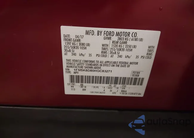 1FM5K8D80HGC83271: 43005345