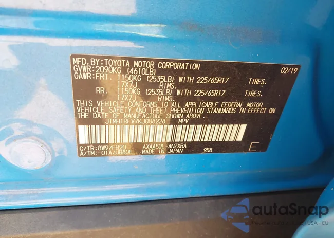 JTMH1RFV7KJ008228: 43005409