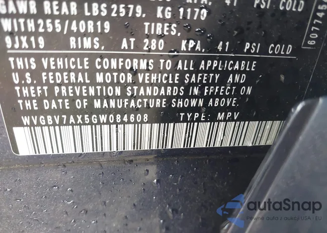 WVGBV7AX5GW084608: 43005415
