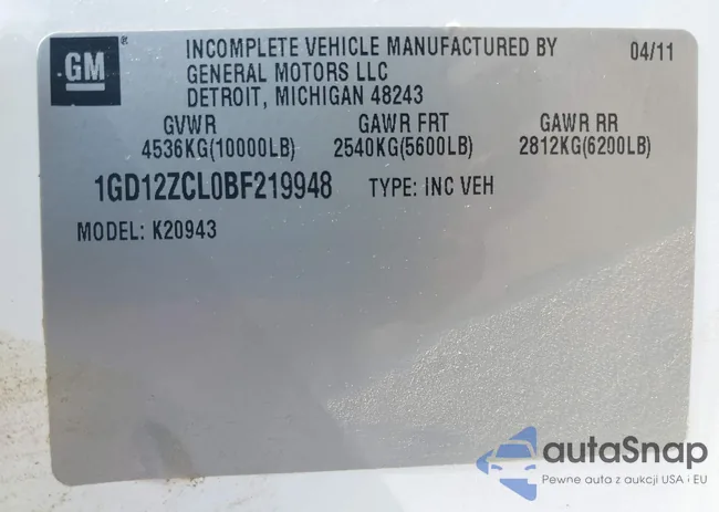 1GD12ZCL0BF219948: 43005853