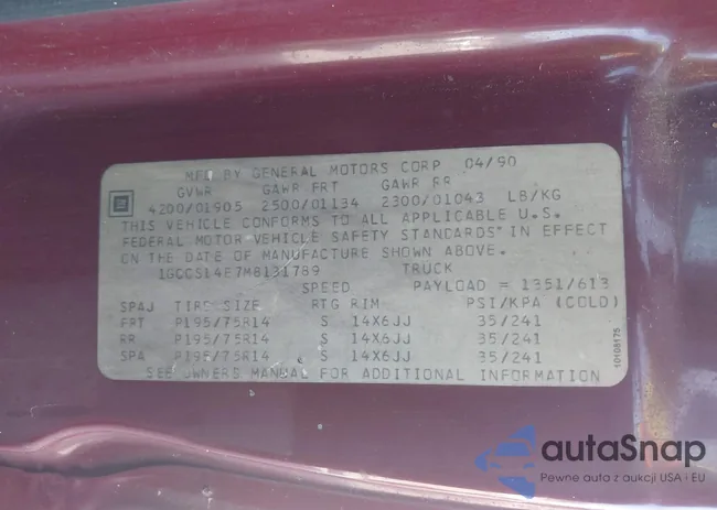 1GCCS14E7M8131789: 43004886