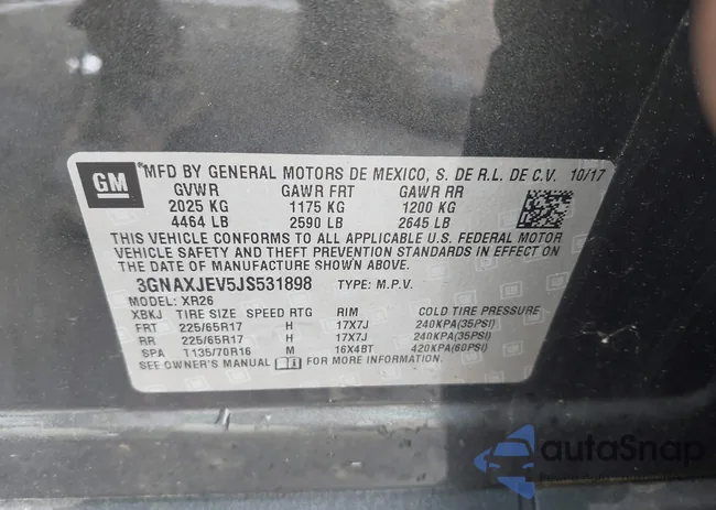 3GNAXJEV5JS531898: 43004896