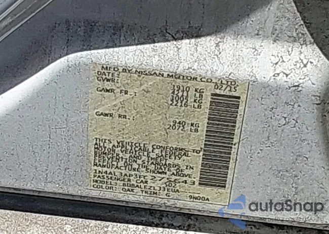 1N4AL3AP3FC275643: 43004953