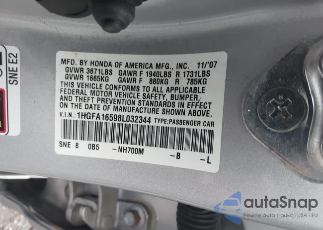 1HGFA16598L032344: 43004980