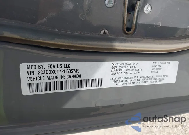 2C3CDXCT7PH635789: 43004990