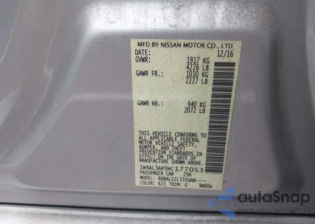 1N4AL3AP3HC177053: 43005084