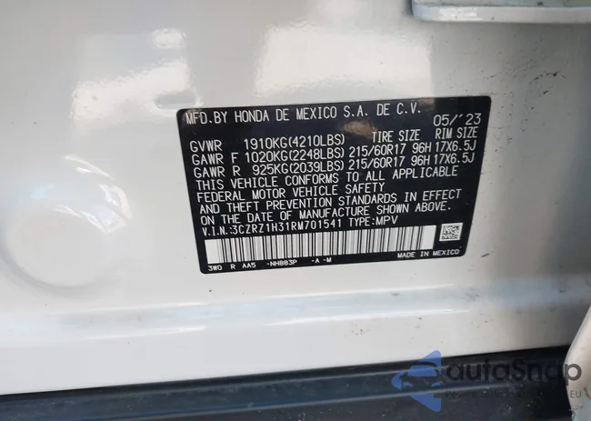 3CZRZ1H31RM701541: 43005090