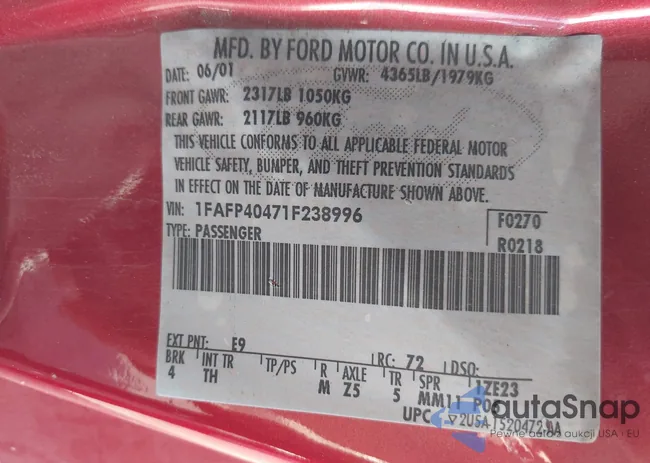 1FAFP40471F238996: 43005100