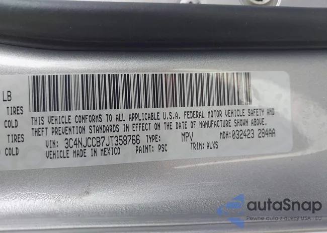 3C4NJCCB7JT358766: 43005105