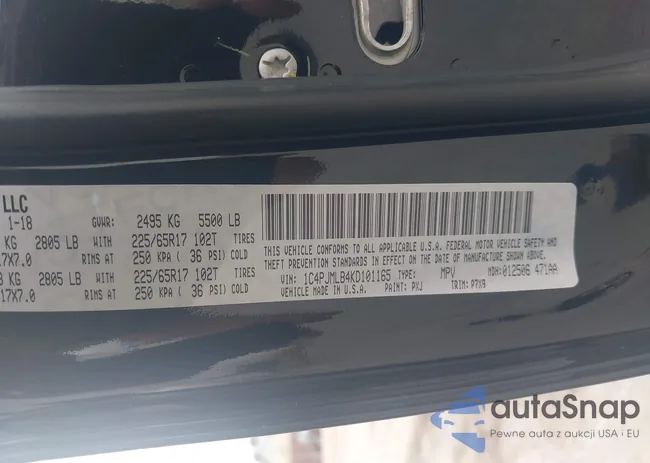 1C4PJMLB4KD101165: 43005124