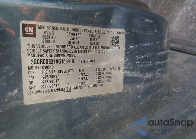 3GCRCSE31AG169910: 43005204