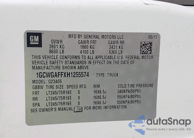 1GCWGAFFXH1255574: 43005245