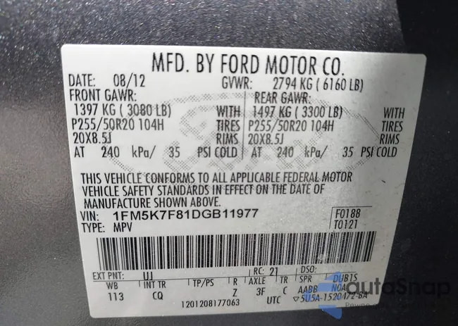 1FM5K7F81DGB11977: 43005251