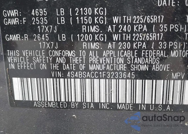 4S4BSACC1F3233645: 43006475