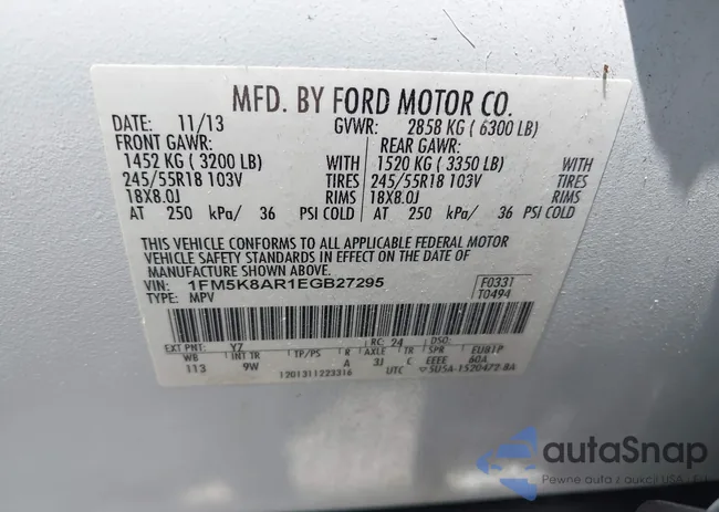 1FM5K8AR1EGB27295: 43006593