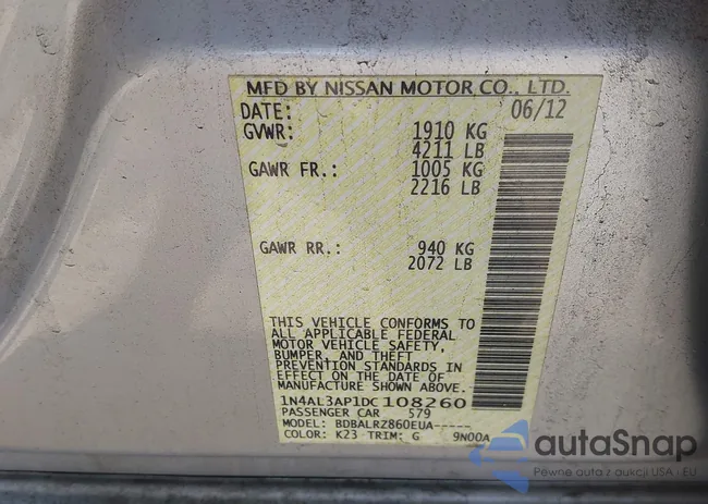 1N4AL3AP1DC108260: 43006613