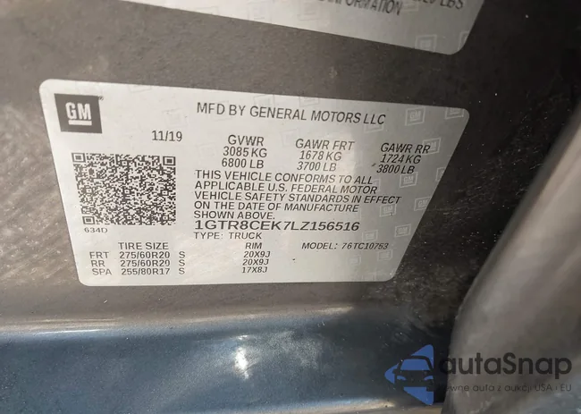 1GTR8CEK7LZ156516: 43006700