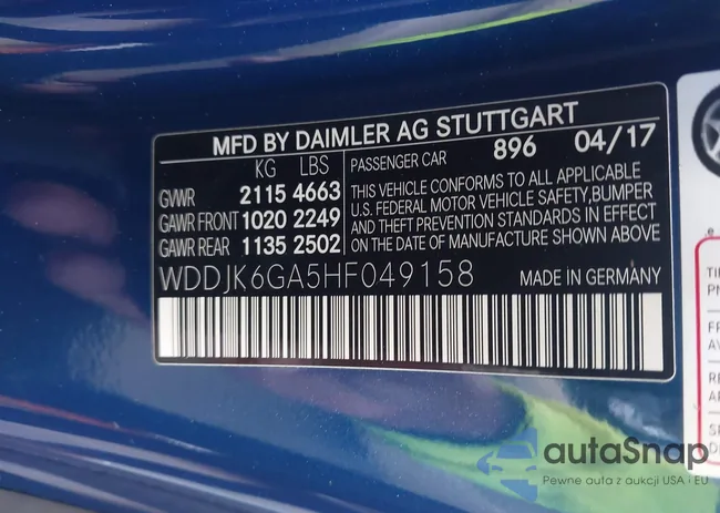 WDDJK6GA5HF049158: 43006708