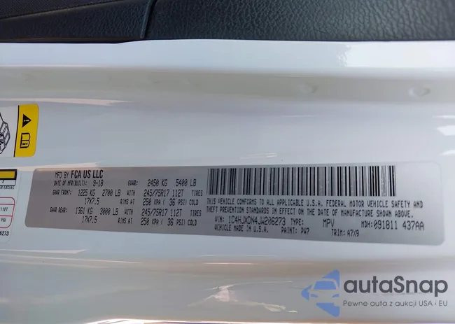 1C4HJXDN4JW206273: 43006716