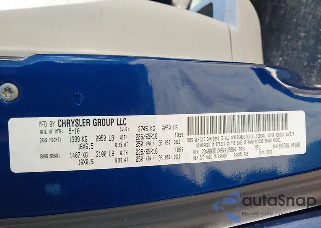 2D4RN3D1XAR419884: 43006863