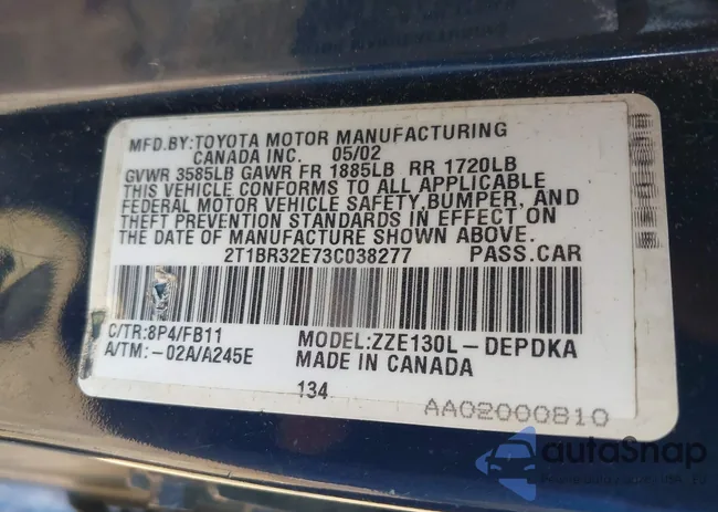 2T1BR32E73C038277: 43006871