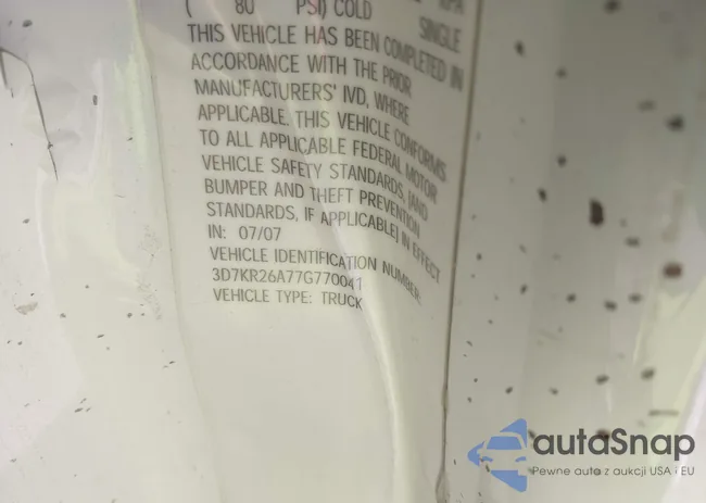 3D7KR26A77G770041: 43005886