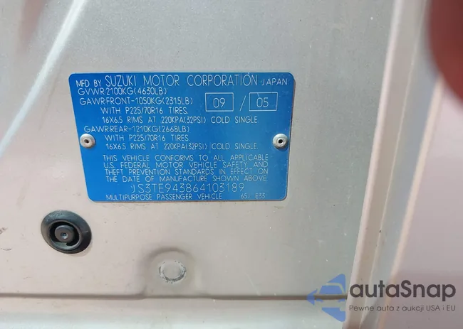 JS3TE943864103189: 43005892