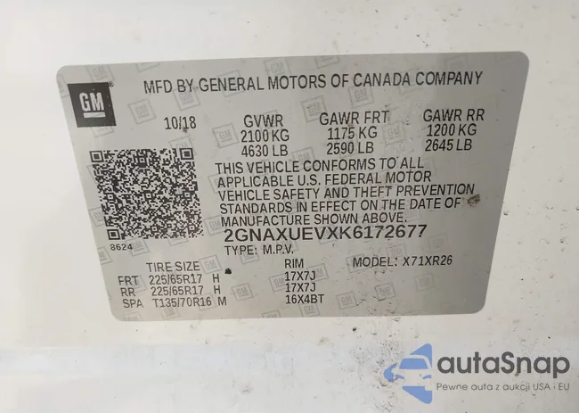 2GNAXUEVXK6172677: 43005954