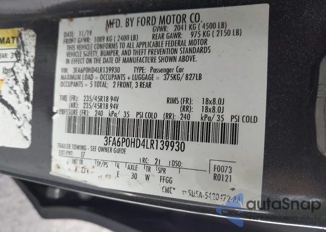 3FA6P0HD4LR139930: 43006003