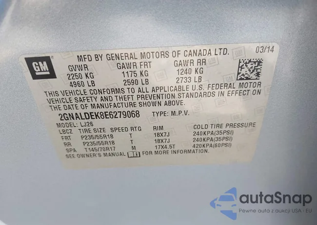 2GNALDEK8E6279068: 43006089