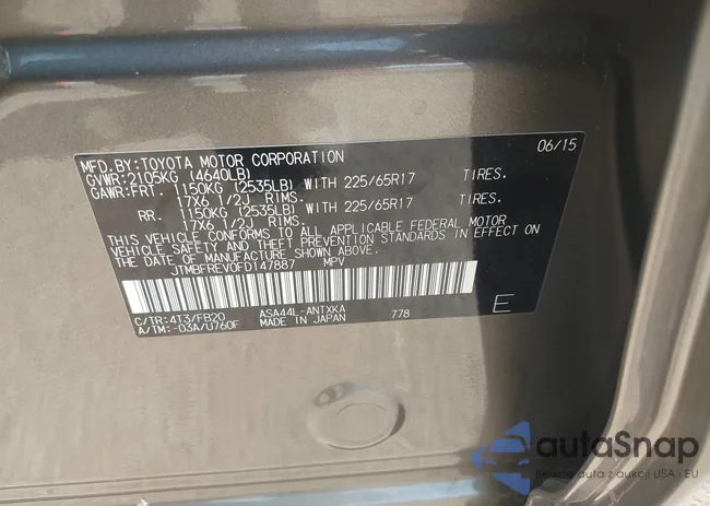 JTMBFREV0FD147887: 43006103