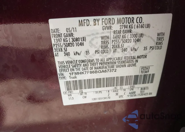 1FMHK7F86BGA67372: 43006109