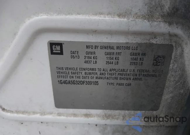 1G4GA5G32DF309105: 43006129