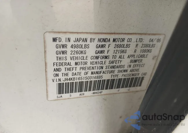 JH4KB16515C016885: 43006148